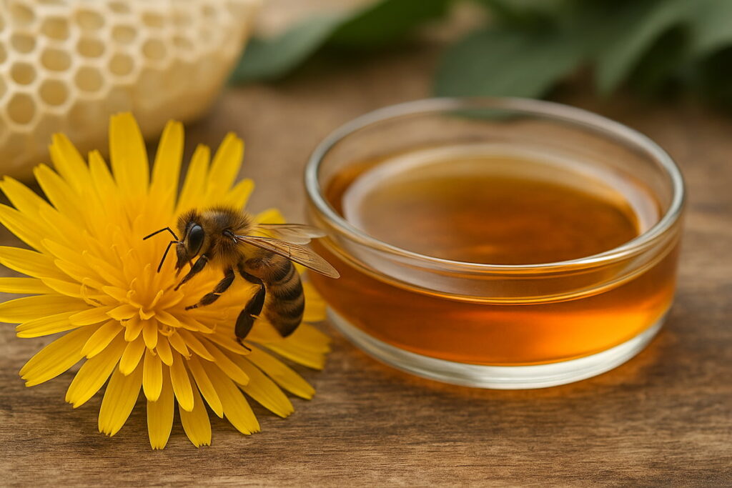 honey in a glass bowl