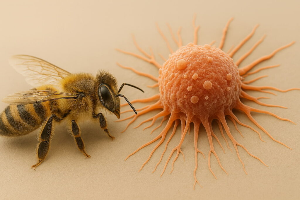 bee and a cancer cell