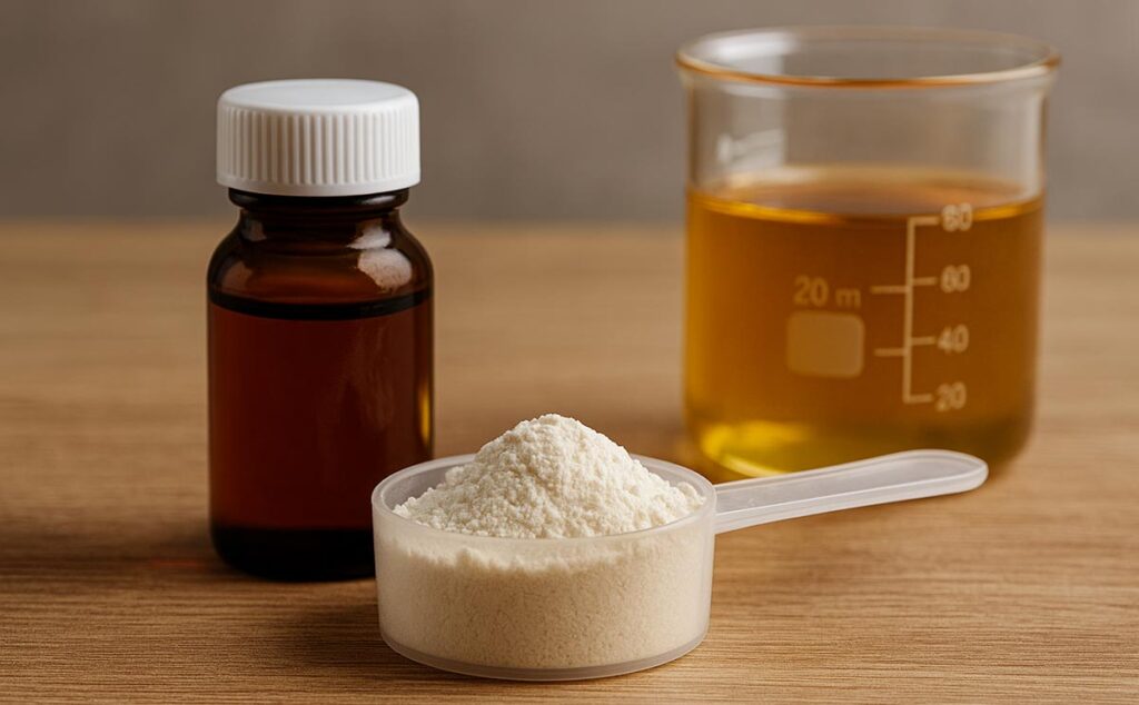Bee Pollen on Desk in Bottle